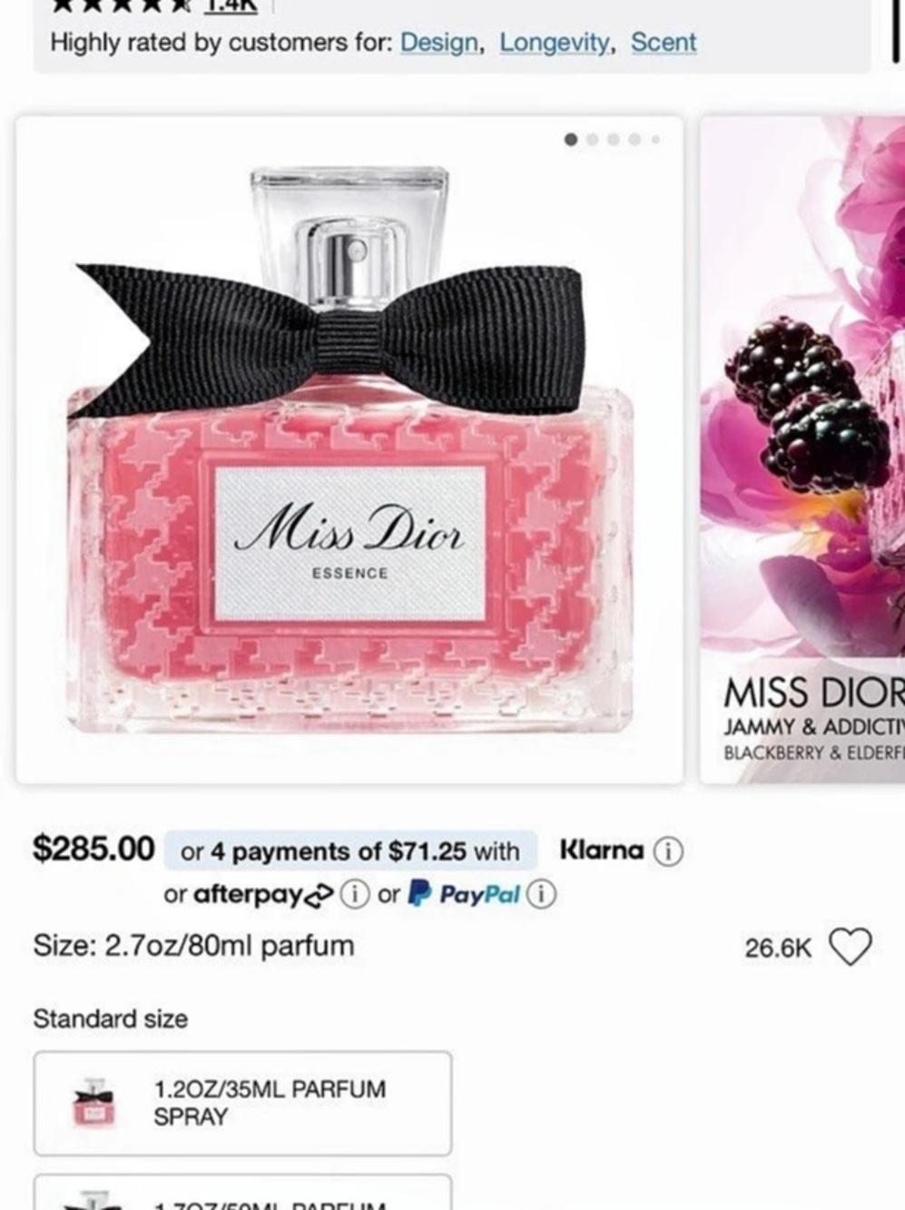 Dior Miss Dior Eau de Parfum Eau de Parfum Pink NWT